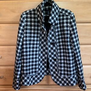 Vintage GRACE black and white jacket. Wool blend. Lined. Size 14.